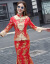 2019夏の赤色の乾杯時間はドレスのチャイナドレスの新婦で結婚ドレスアップの女性中華風のウェディングベールの竜鳳の上着の嫁入り式のスラムの秀禾服の夏の小さい香ばしい風の品芝麻街の7分袖-単項S