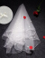 新婦のウェディングドレスの女性新婦メレンウェディングのジェーデレーゼの新型コアリアスレイのショートモデルの紗トリンの結婚撮影の頭飾りふわわわ花挽歌の頭の糸の白い100 cm-135 cm