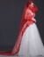 結婚赤いベールの新婦のヘアーの女性の白色の赤いレ-スの長いドレンの頭の糸の仙の結婚の撮影の赤色の1.5メートルの幅*2メートルの長さ(赤いレ-ス)の100 cm-135 cm