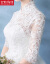 Hongzhuang新婦のウェディングドレス2019新型春詰め襟レスの中袖ログリアスの甘さシンプやかなウのウェディングディングディングディングディングディングディングディングドレッドの白いローリングスタイルSコード