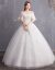 新商品ウェディングドレス2019新型結婚ドレスガール新婦白オフーシン・ウェルディ・レングスドレア・アレックス750送八点セットXL