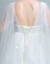 Qiseqyin新婦結婚2019新型高腰大き目のサーイズス·エッジ·ロールダグ花女性妊婦ウェルディー·ドレットH 2005白色オーダーメイド(返品交換しない)