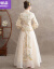ウェルディドレス白纱秀禾服新婦2019新型の結婚チャイナドレスの乾杯時間はドレス・ウェンディング時代の嫁入り服の中華風鳳冠霞_シャンパン色XLを使います。