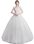 ウェディングドレス2019新型ドレスオフュージョン新婦の結婚式コリアスタール立体花セレムウェディングドレスの王女のウェディングドレス+ヘアーの手袋の髪飾りXL