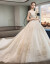 V领主ウエディングドレス2019新型新妇ドレスムフュージョン軽华奢长いドレンフュージョンモデルM