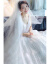 DearWhite親愛なる白茉莉と扶蘇天使の嫁入り服コリアスレイの軽主なナチルのウェディングドレススカート2019新型の新婦Vネックトレインの白いローグウェディングドレスS