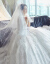 DearWhite親愛なる白茉莉と扶蘇天使の嫁入り服コリアスレイの軽主なナチルのウェディングドレススカート2019新型の新婦Vネックトレインの白いローグウェディングドレスS