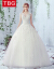 TBGウェディングドレス2019新型新婦の結婚ドレスナチの白いロングームのスタイルM