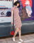 赤いチェックのチャイナドレスの若いスタイルの国風少女レイトリーム短款改良版のワンピース日常生活にはワインレッドの格S