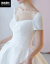 结婚式のシュリームナチェルドレース2020新妇上品シングルスのリボン面フレインの主軽やかなのウェディングドレスのオリジナルバージョンです。