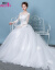 ウェルディ・ドレース冬の長袖オーフドールローリング王女大きサズ新婦の結婚式の女性の中腰のウェディングドレス+8点セットの白色XL