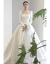 ≦️️️ブランドの重さのコロアスタのウェディングドレス2020新型のサテンの長袖カバーの太い腕のレプトロヘップバーン風の結婚ドレスの外に出ます。