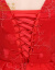 【妊妇のウェディングドレスの高腰カバー大き目のサズ】新モデルロングリス新婦の赤いレイトの長袖ドレス姫春の赤い長袖L