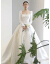 ≦️️️ブランドの重さのコロアスタのウェディングドレス2020新型のサテンの長袖カバーの太い腕のレプトロヘップバーン風の結婚ドレスの外に出ます。