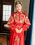 秀禾服の新婦の結婚式のドレス・ロン鳳の上着の昔の服装の中華風のウェディングベールのショーの和服の秋冬の女性の赤色S。