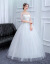 オフシ・チョルダの結婚式の新しい女性の結婚式ドレスビルの白紗莉姆加胖ロググの袖は白いXXLです。